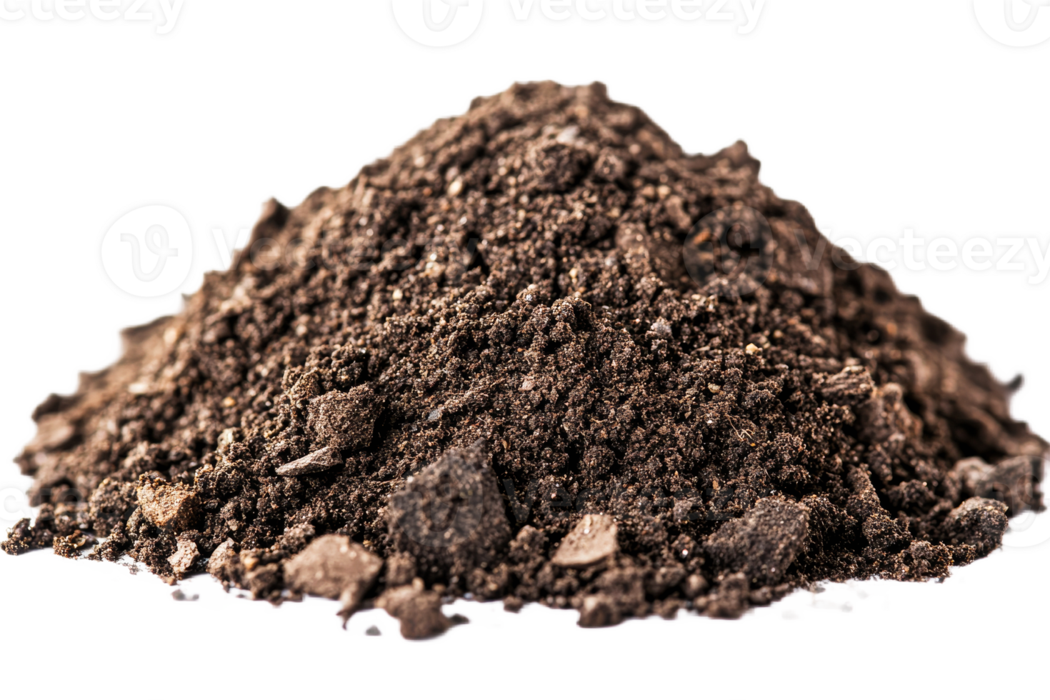 Soil mound with rich texture and varied particles png