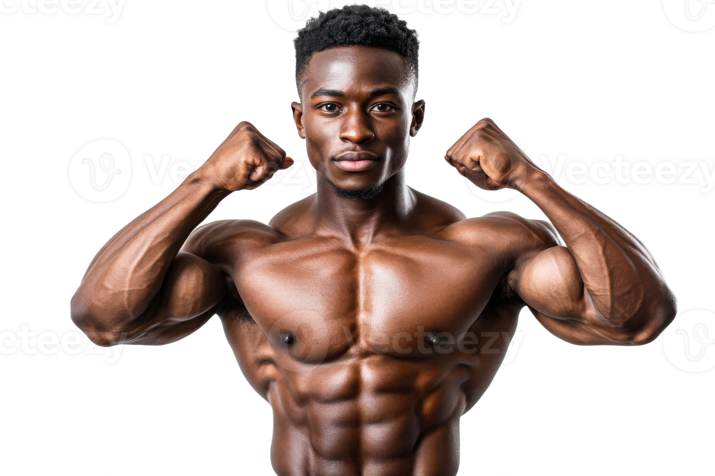 Muscular man showcasing strength and fitness in portrait png