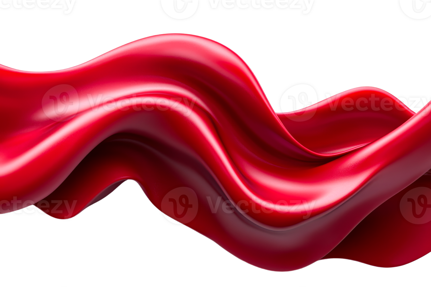 Flowing red fabric with smooth curves and waves png