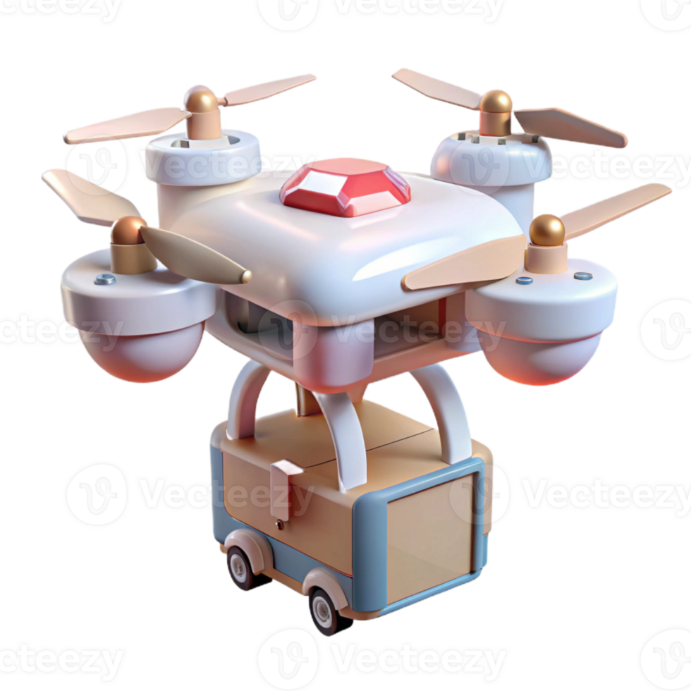 extraordinary artistic Medical Drone Delivery White Background Transparent professional png