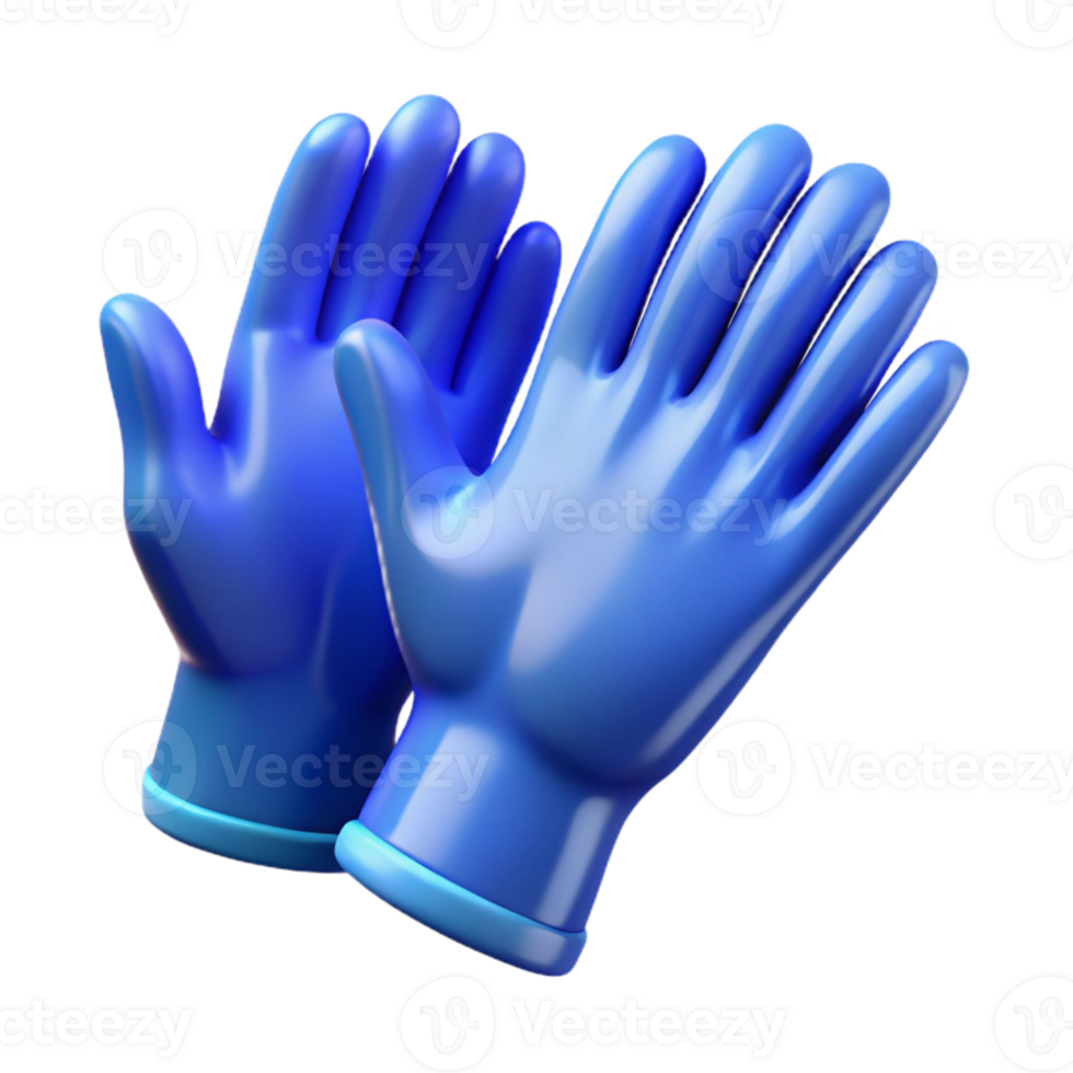 wonderful artistic Medical Gloves Pair Blue Transparent Background exclusive png