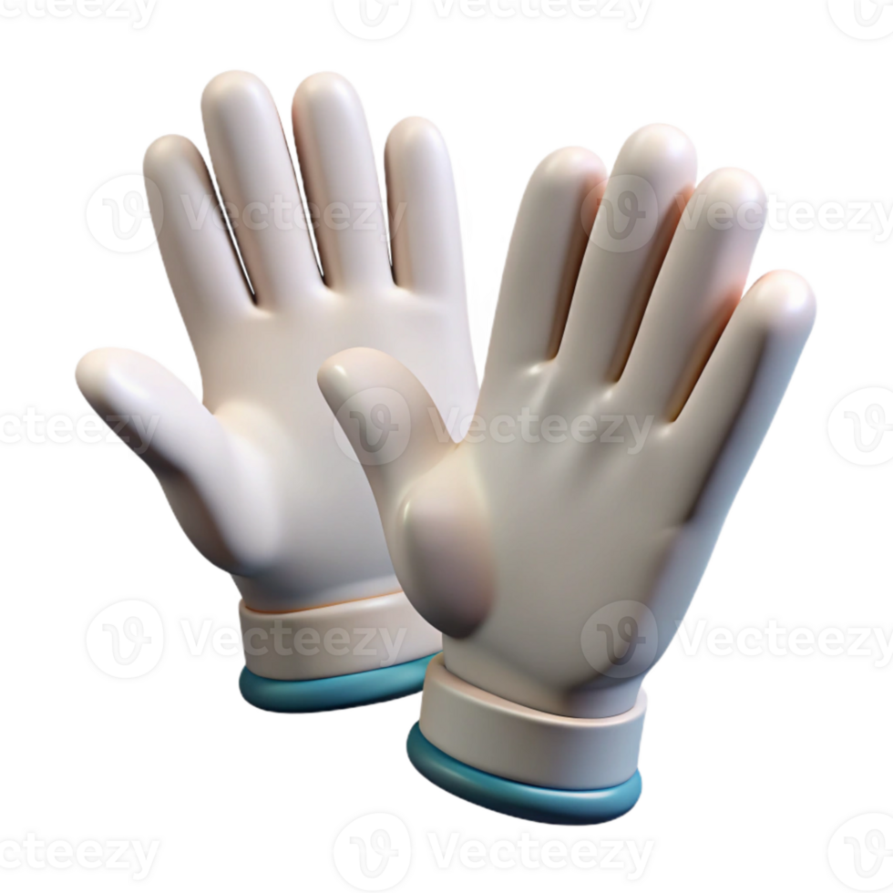 elegant minimalist Medical Gloves White Cutout Isolated Element high resolution png
