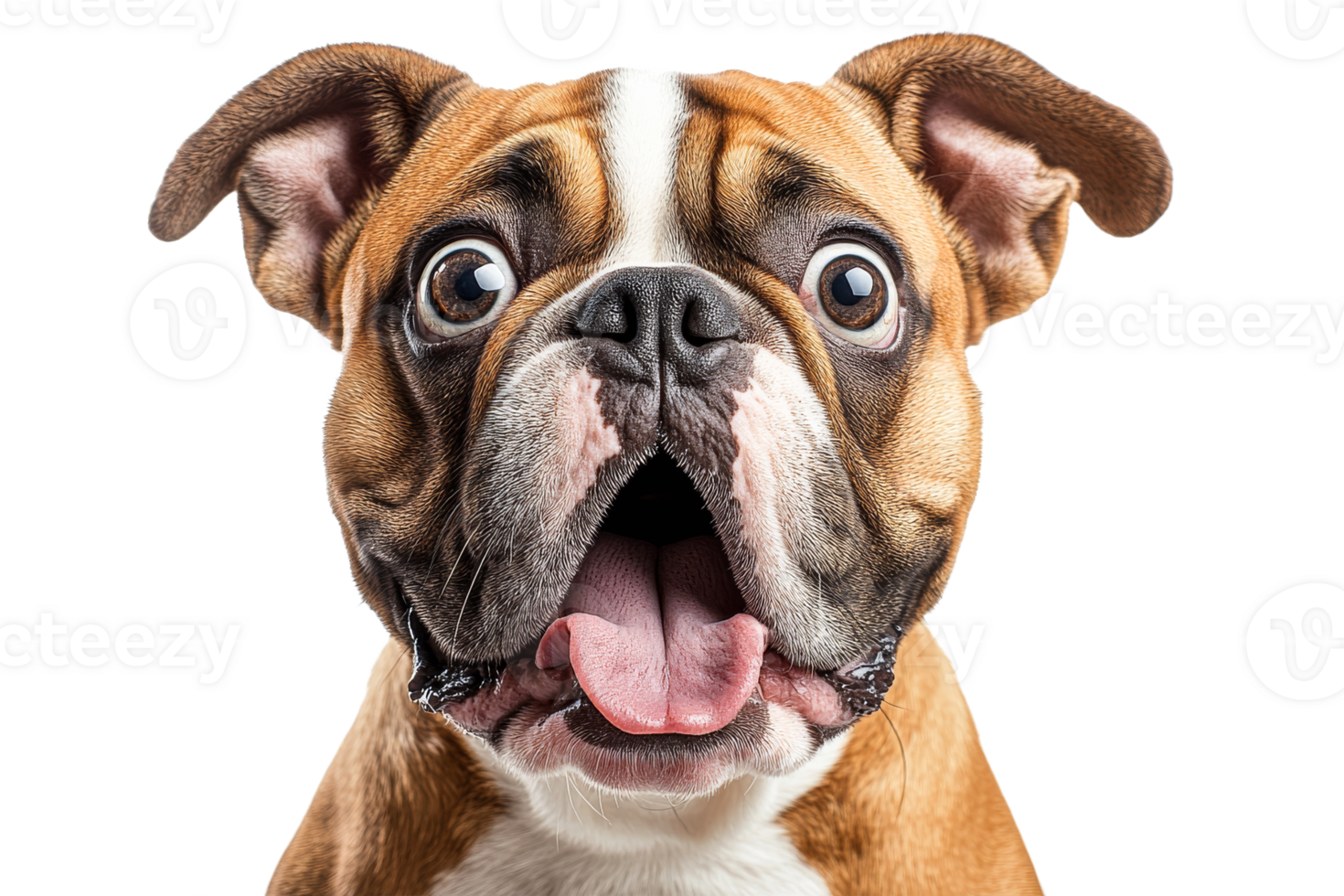 Dog with surprised expression on transparent background png