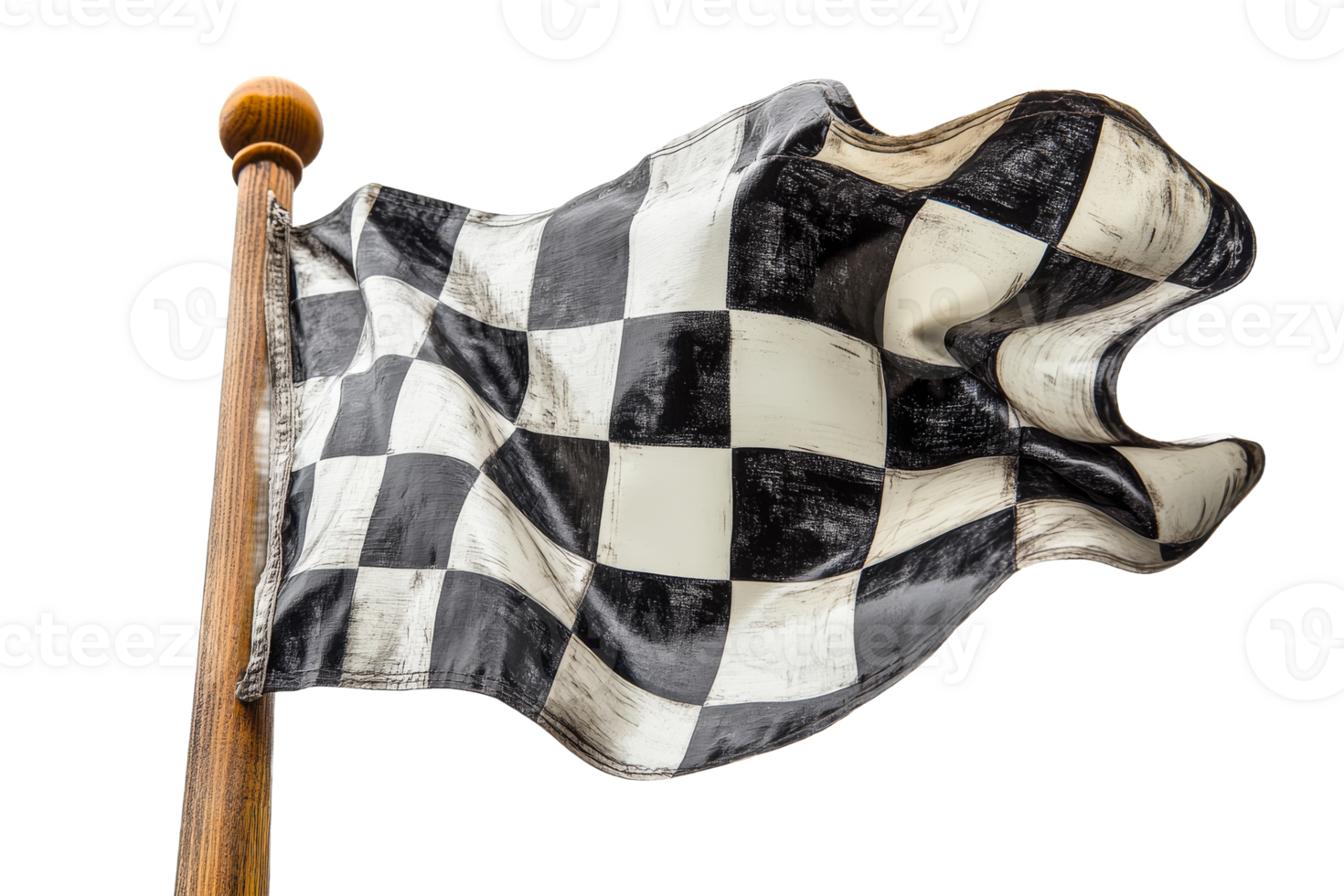 Racing checkered flag waving in the wind at finish line png