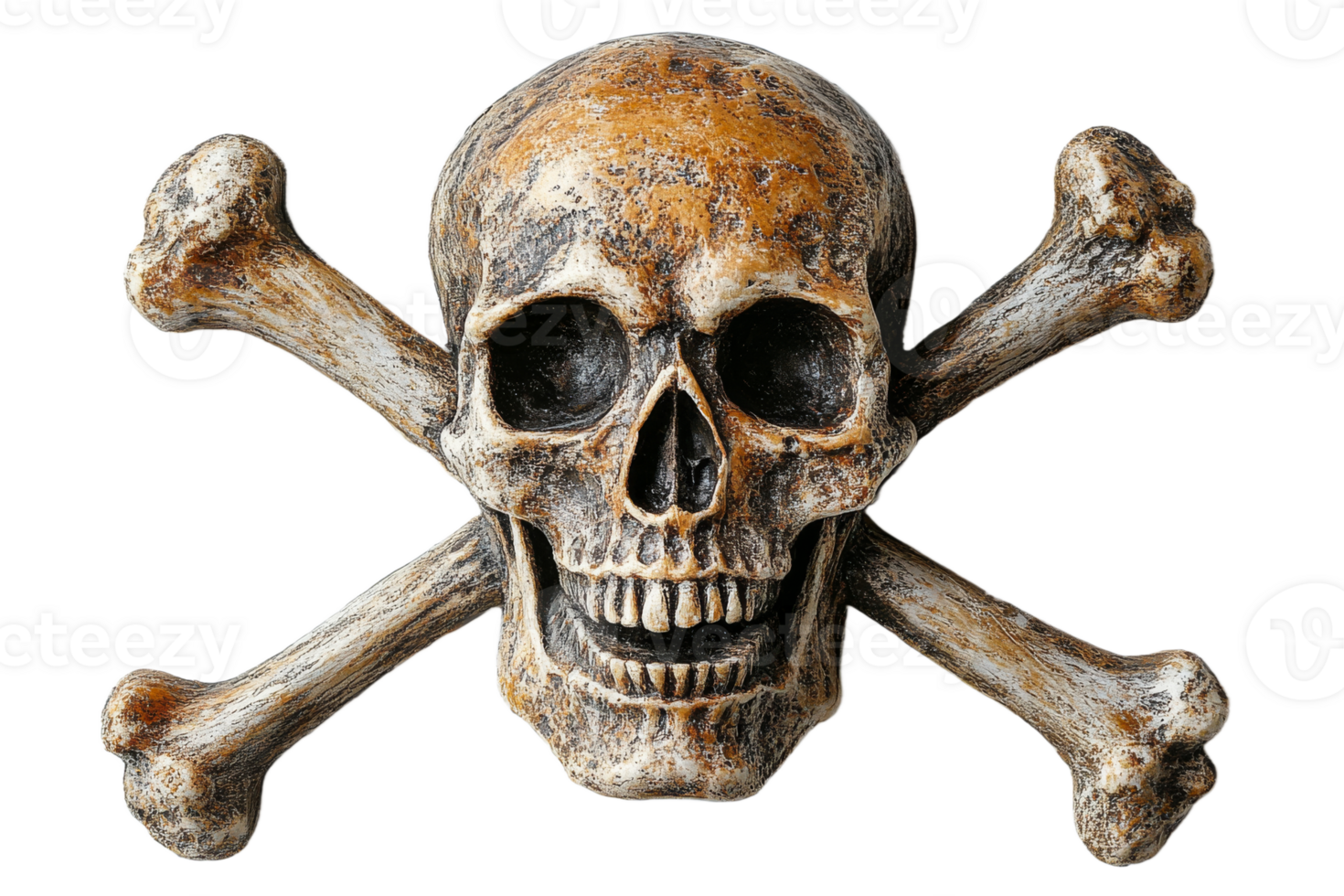Skull and crossbones symbol on transparent background png