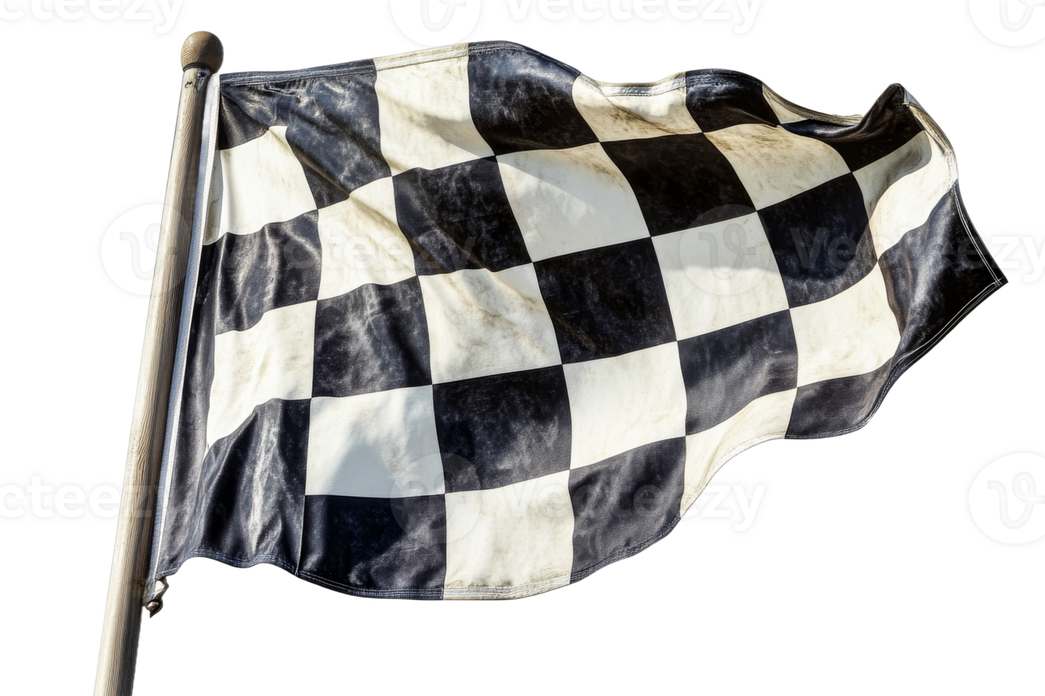 Checkered flag waving on a race day in bright sunlight png