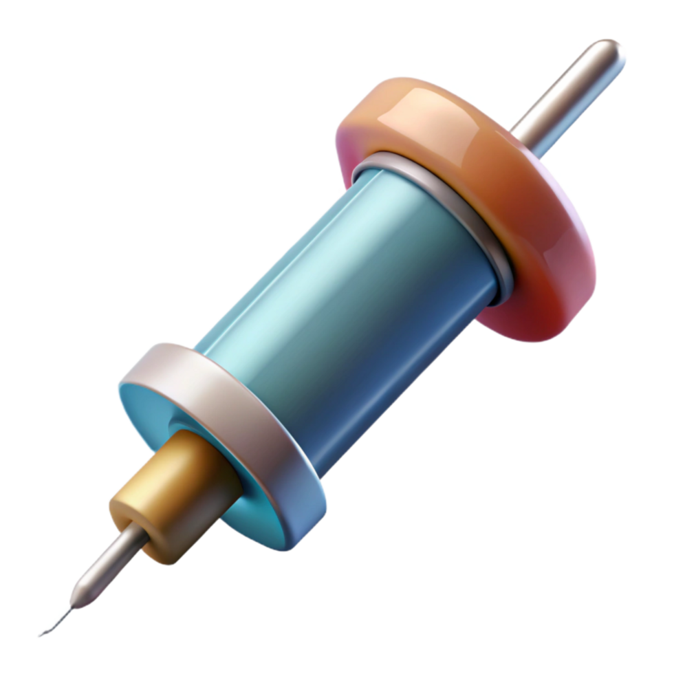 extraordinary minimalist Medical Syringe Top View Transparent Background professional png