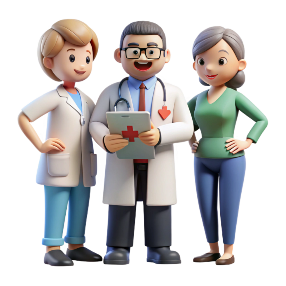 stunning classic Medical Team Consulting on Diagnosis Isolated detailed png