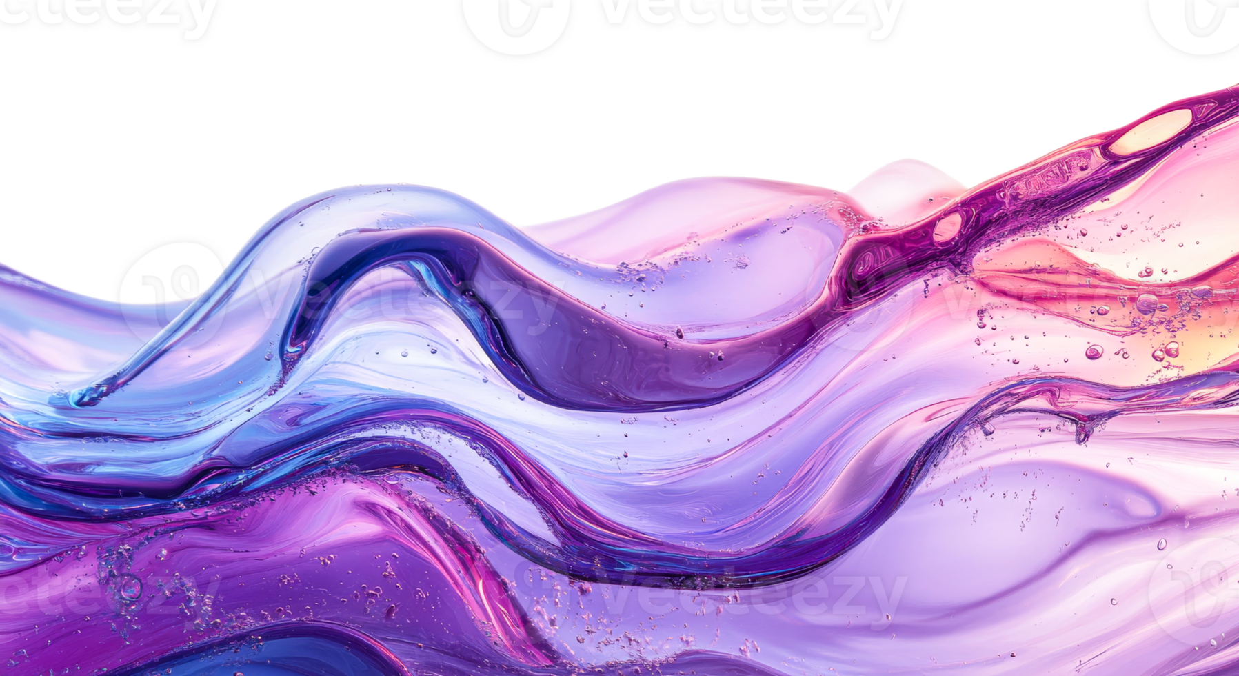 Colorful abstract waves with smooth curves and bubbles png