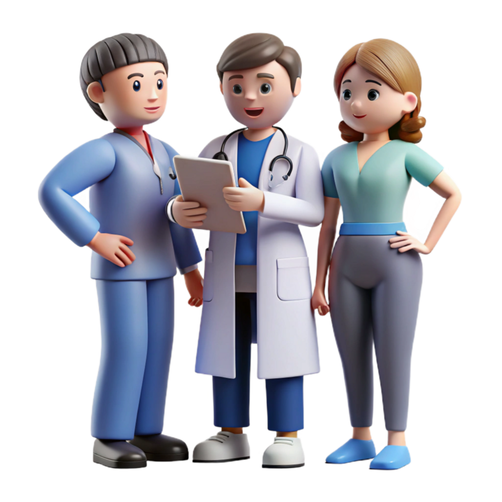 magnificent contemporary Medical Team Discussing Patient Case Isolated premium png