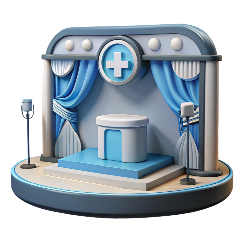 beautiful rustic Medical Technology Innovation Conference Stage Isolated png