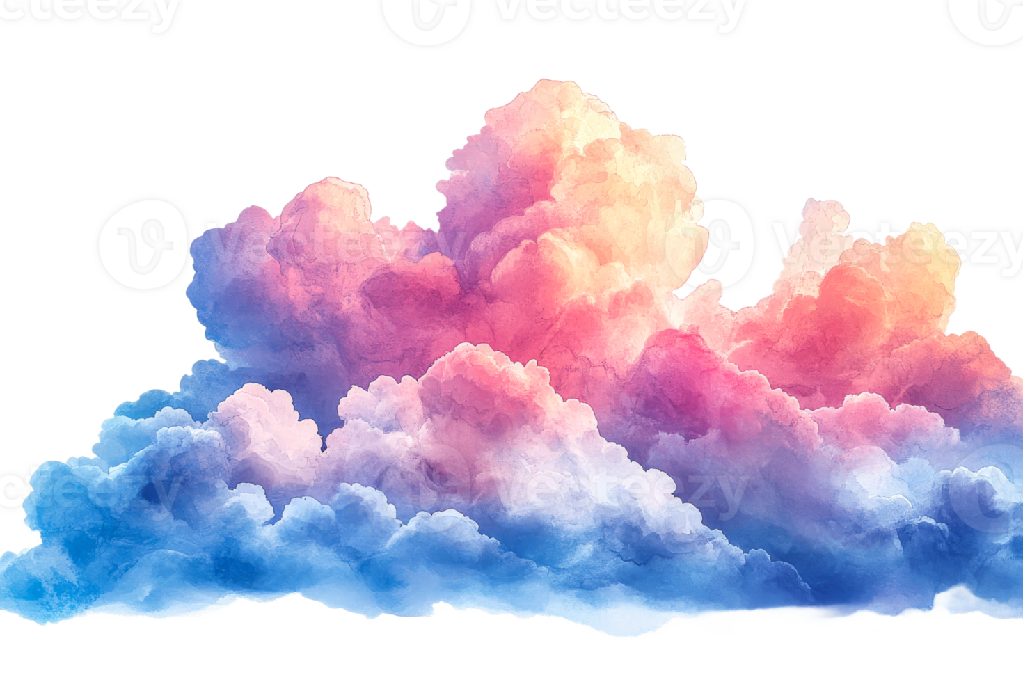 Colorful clouds in pink and blue shades at sunset png