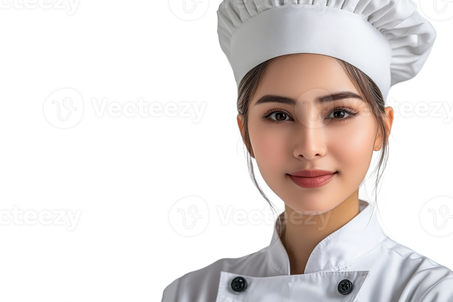 Young chef in professional attire with a friendly smile png