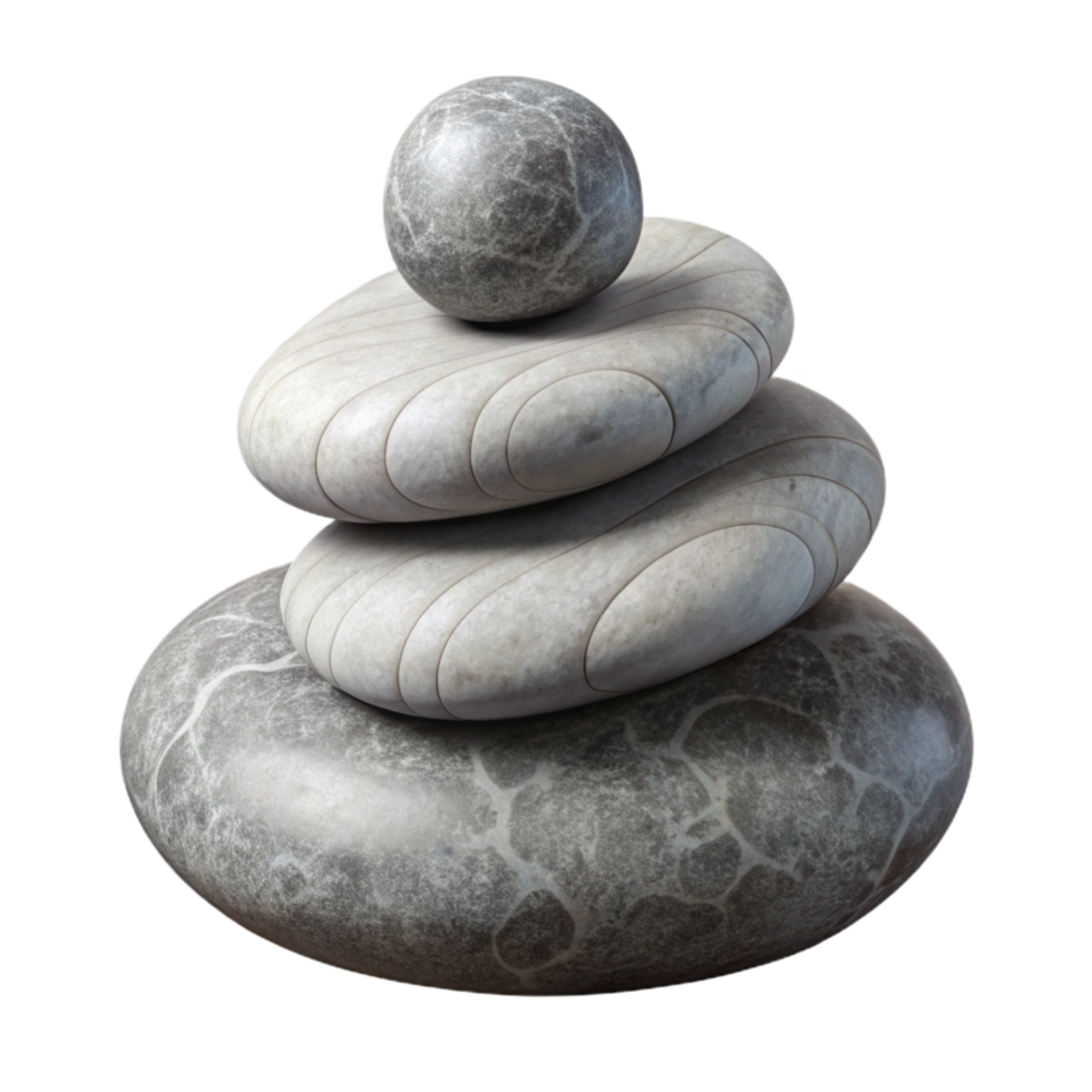 dramatic rustic Meditation Stones Stacked Cutout with Natural Texture high quality png