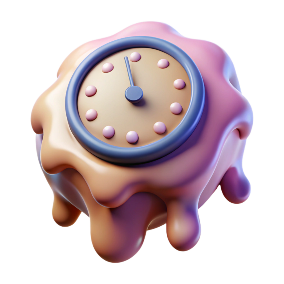 stunning creative Melting Clock Soft Texture Transparent Background authentic png