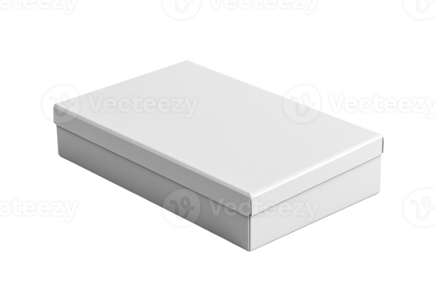 Clean white box design on transparent background png
