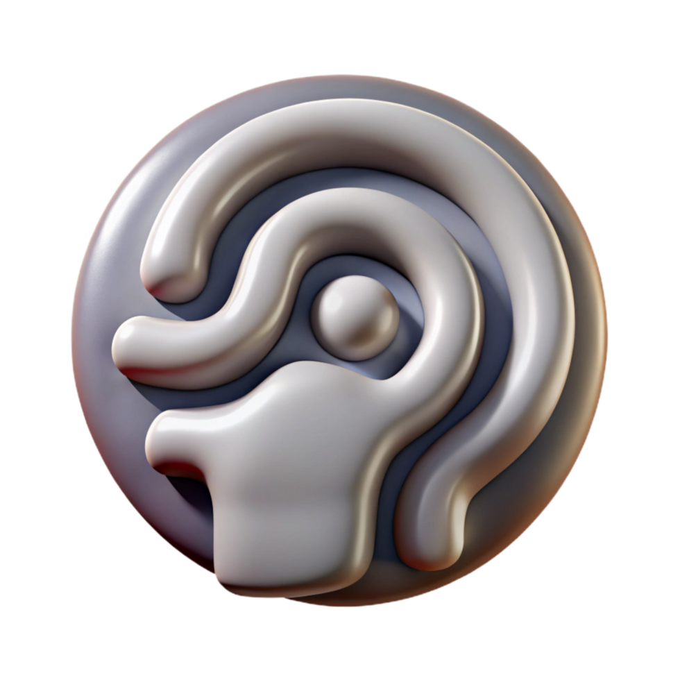 dramatic vintage Mental Flexibility Icon Transparent Background with Curved Lines high resolution png