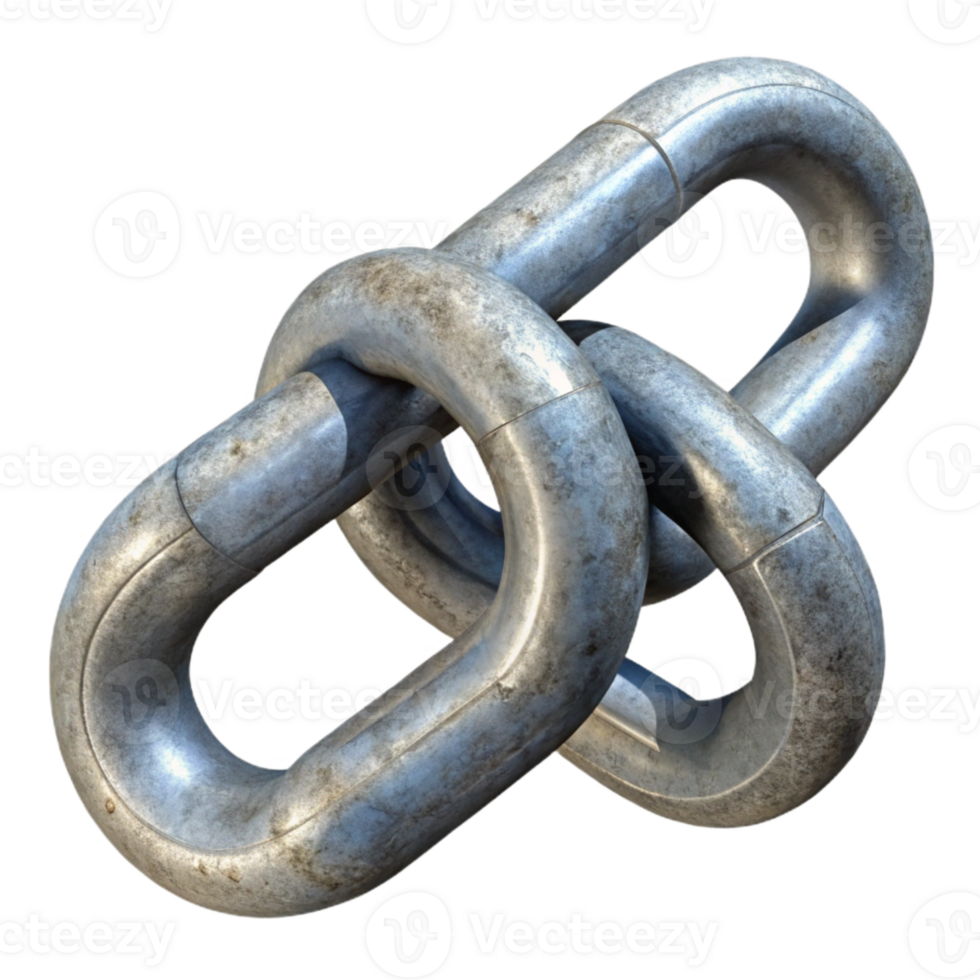 stunning rustic Metal Chain Links Interlocked Cutout exclusive png
