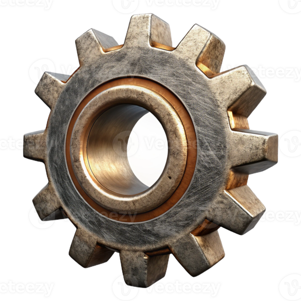 vibrant abstract Metal Gear Cogwheel Steampunk Style Transparent Isolated authentic png