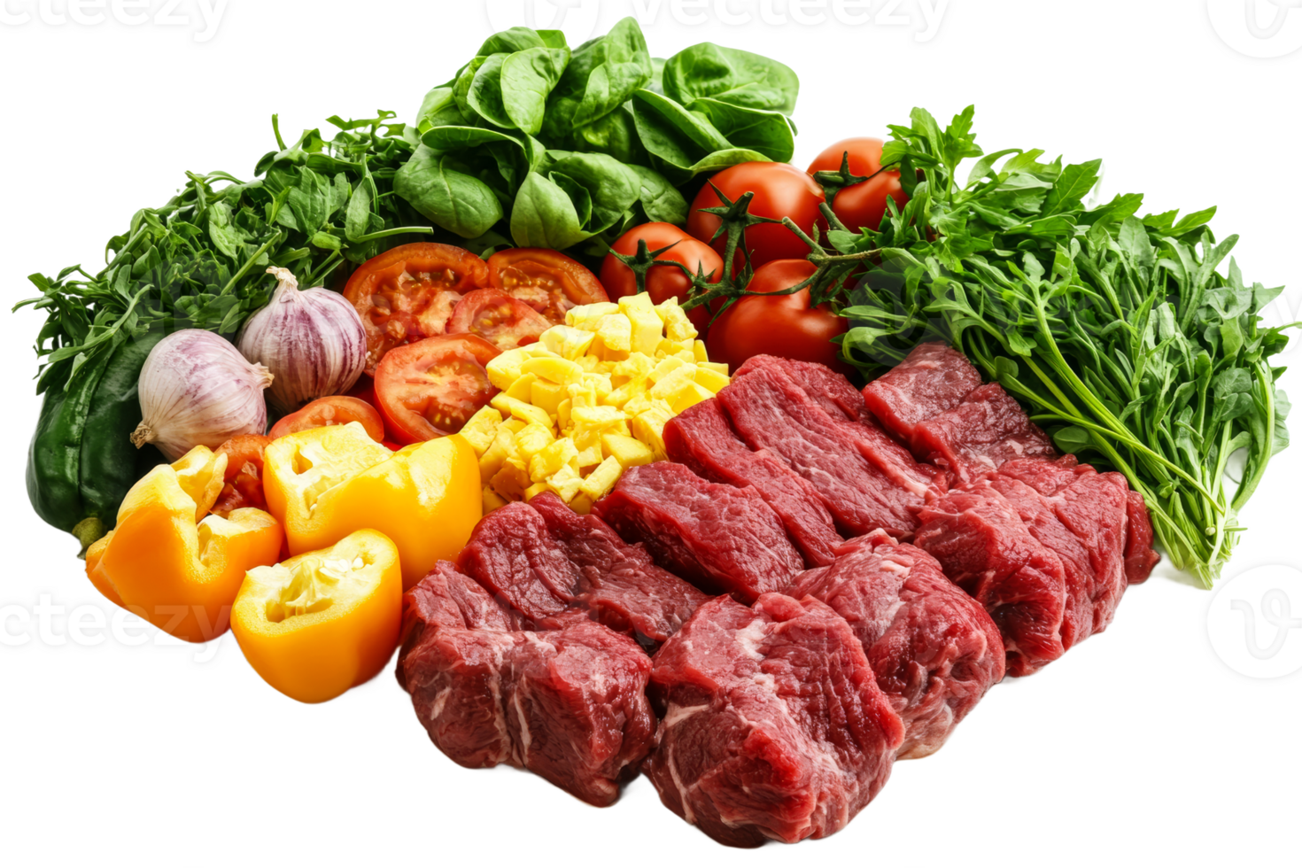 Fresh ingredients for a healthy meal preparation png