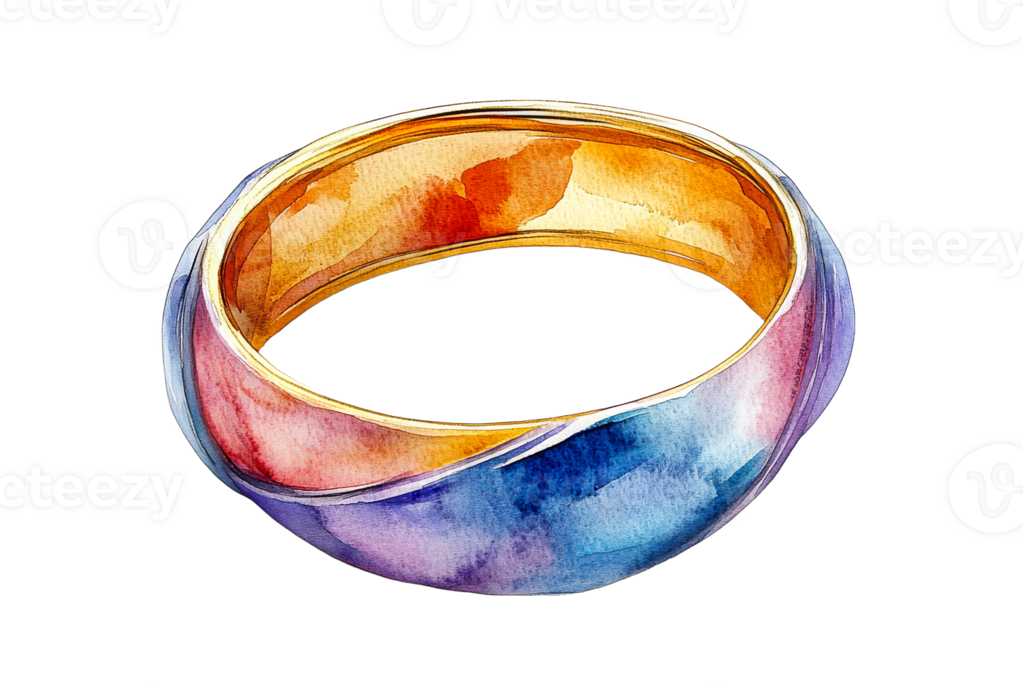 A beautiful ring featuring a blend of gold and colorful hues png