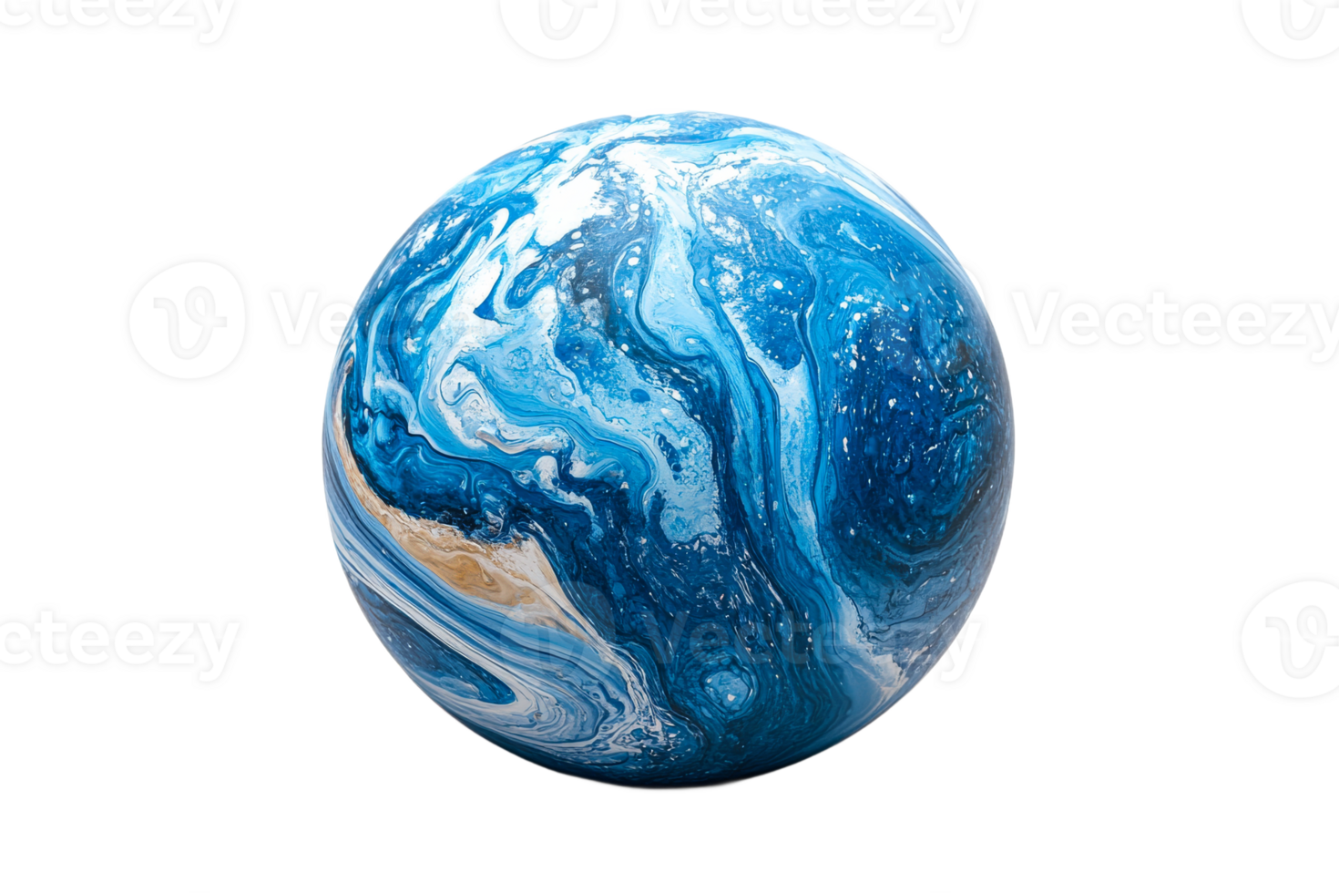 Swirling blue marble on a clear background png
