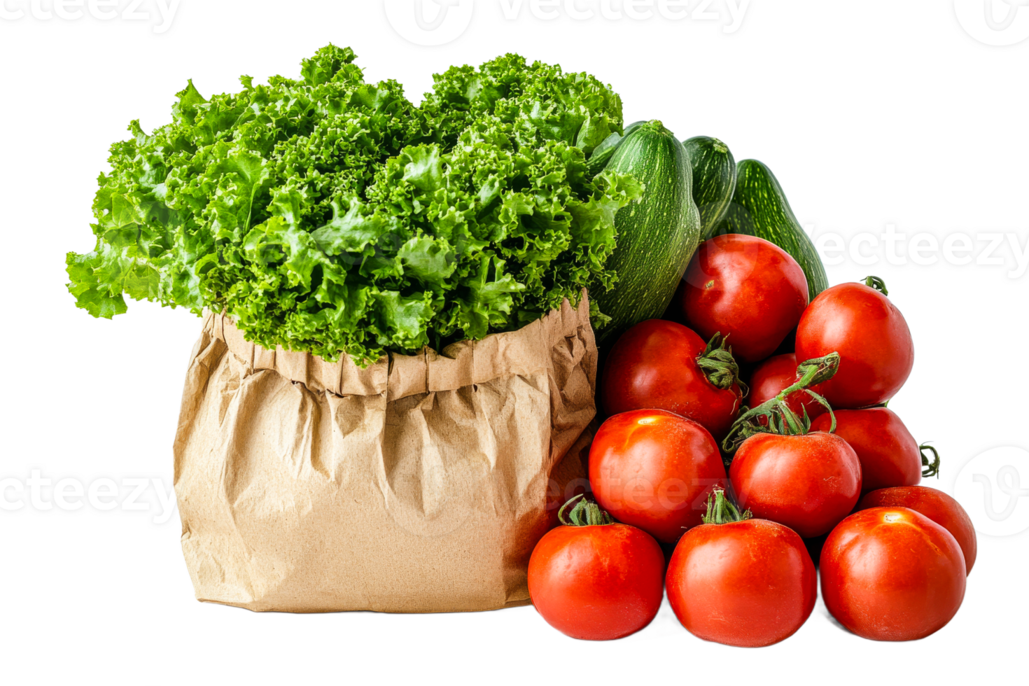 Fresh vegetables in a bag ready for meal preparation png