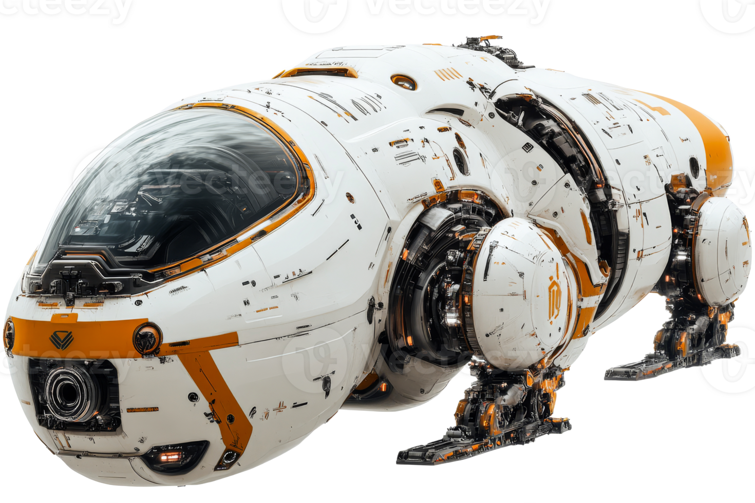 Futuristic spacecraft with advanced tech features png