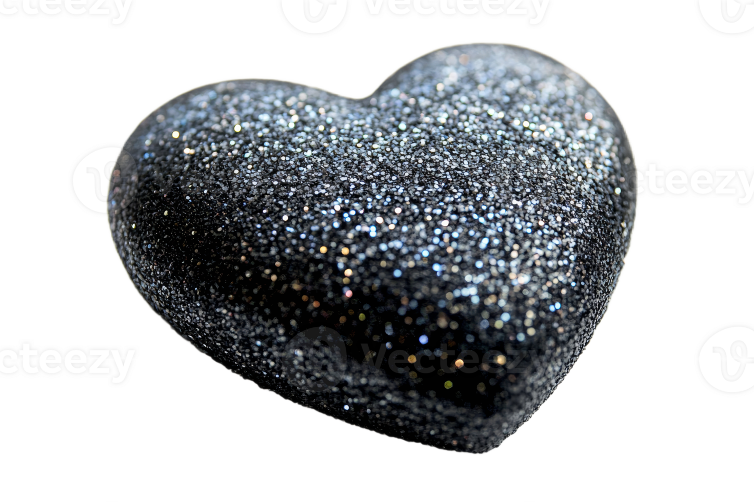 Black glitter heart shape with sparkling details png