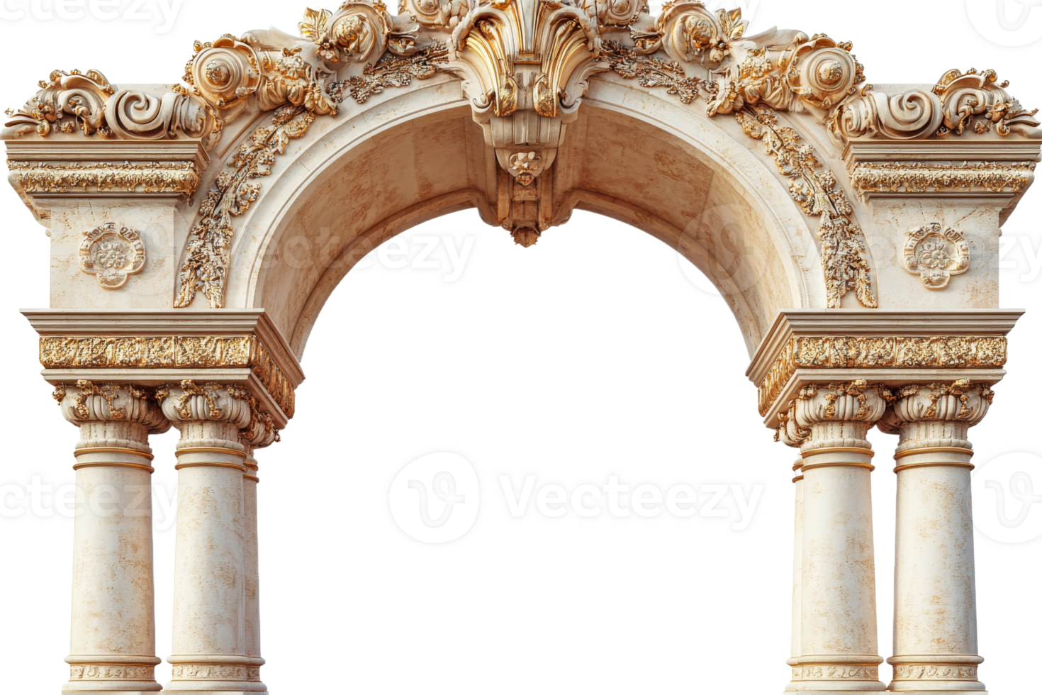 Elegant architectural arch with ornate detailing png