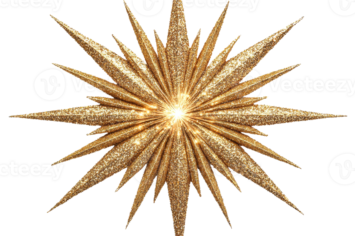 Golden star decoration with sparkling details for events png