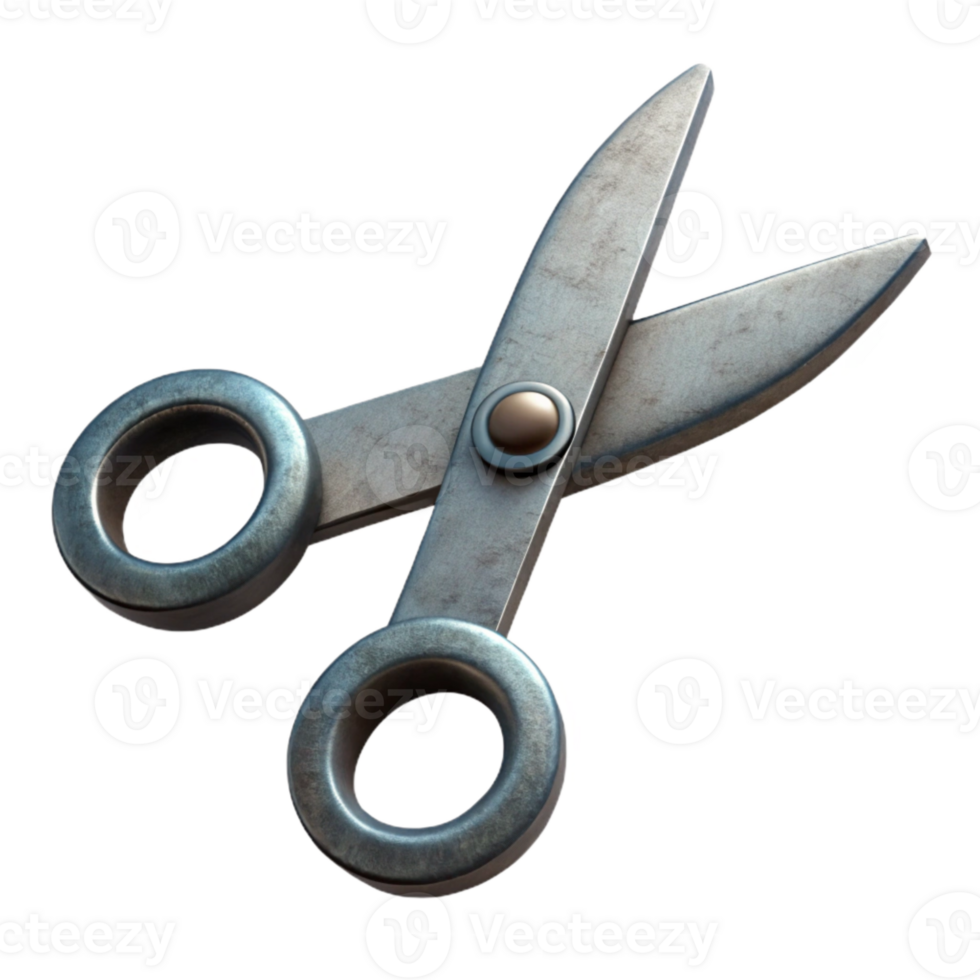 serene rustic Metal Scissors Open Position Cutout Element original png