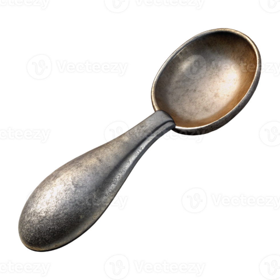 serene minimalist Metal Spoon Utensil Cutout Element high resolution png