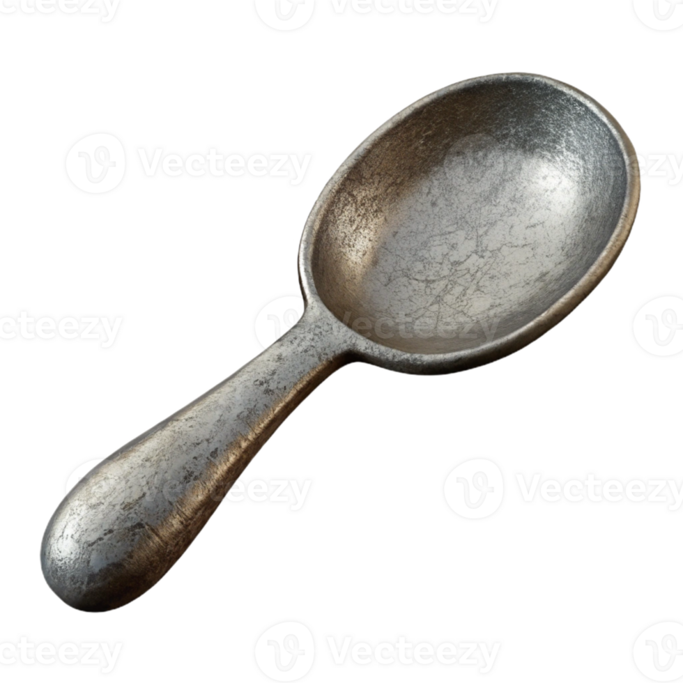 vibrant rustic Metal Spoon Utensil Cutout Element detailed png