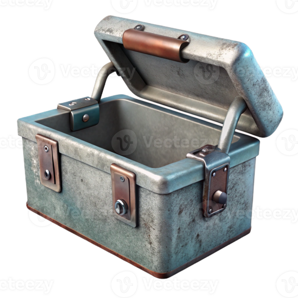 stunning minimalist Metal Toolbox Open Lid Cutout genuine png