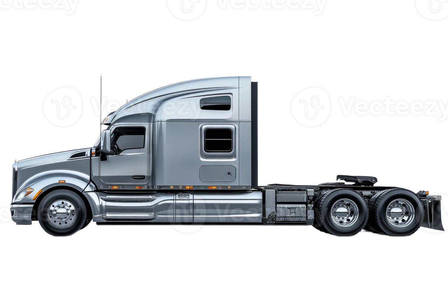 Sleek silver truck with a distinctive cab design png