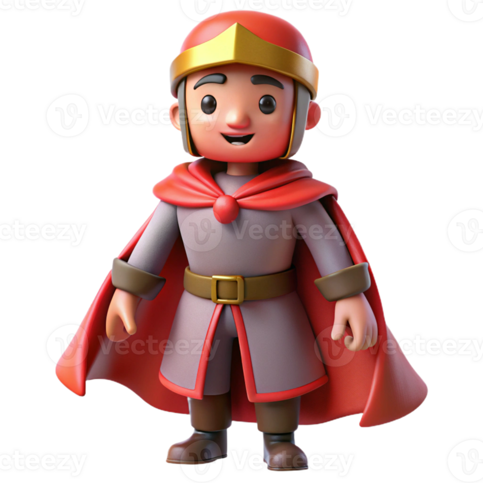 serene creative Metaverse Character Costume Red Cape Transparent Background detailed png