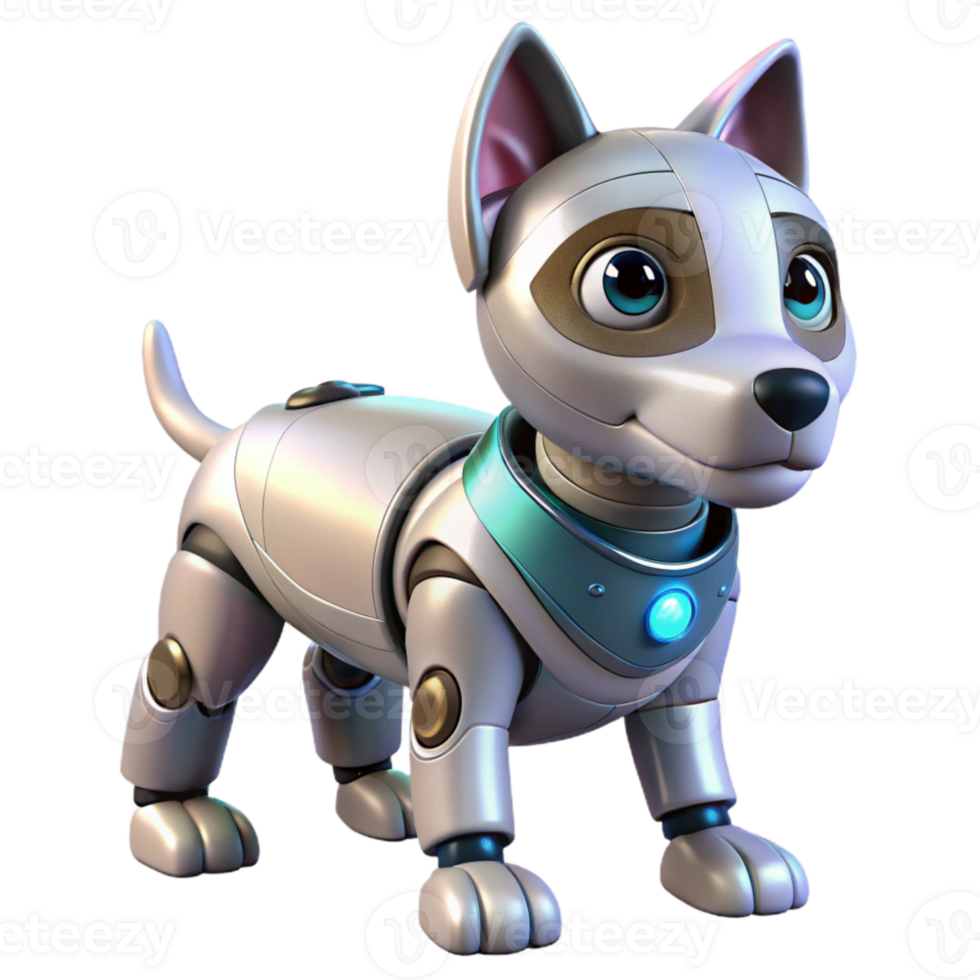 extraordinary classic Metaverse Character Pet Robot Dog Transparent Background png