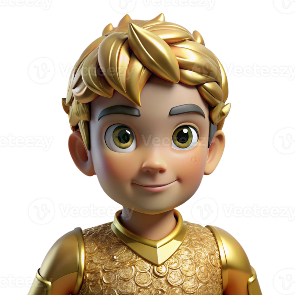 stunning contemporary Metaverse Character Skin Golden Texture Transparent Background premium png