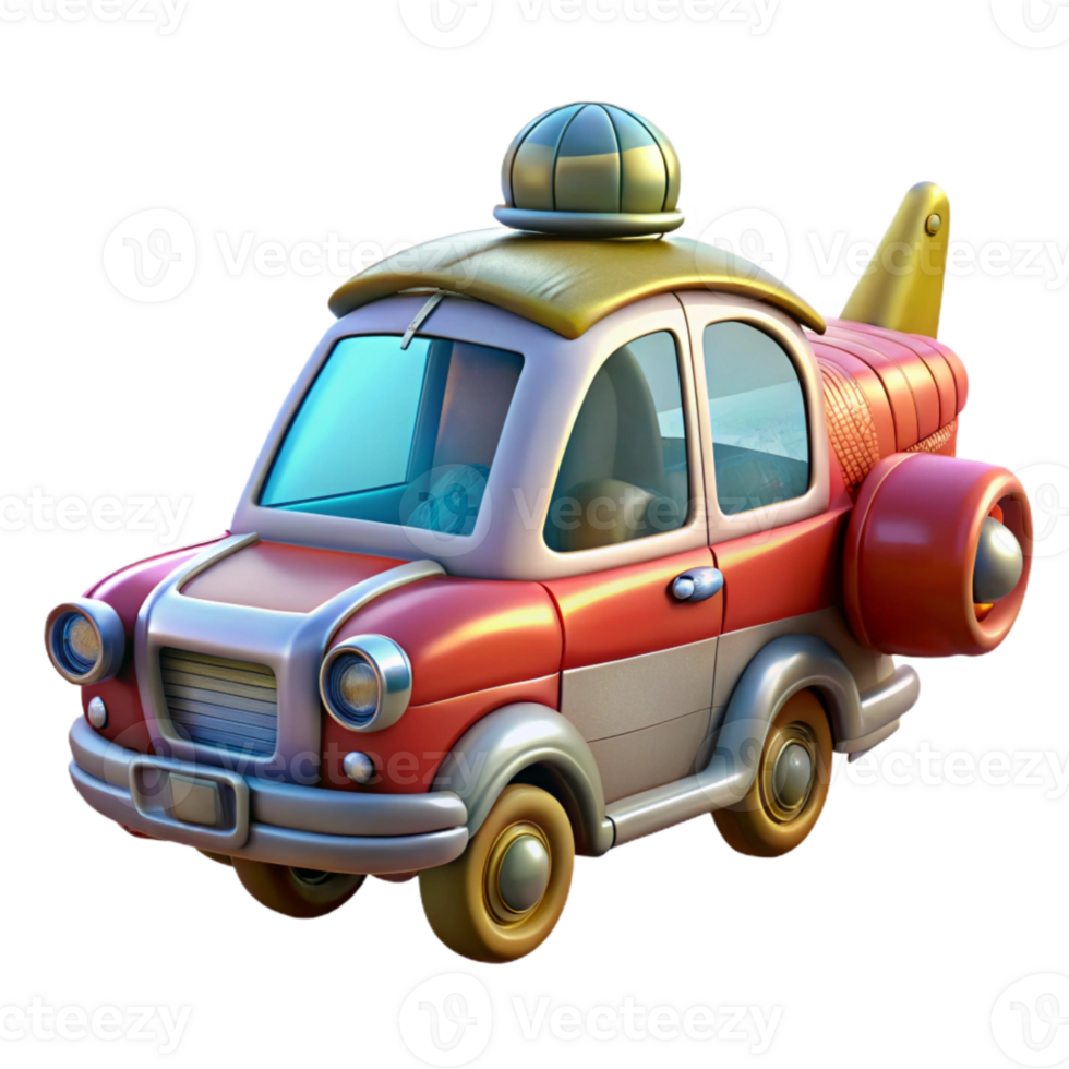 vibrant modern Metaverse Character Vehicle Flying Car Isolated original png