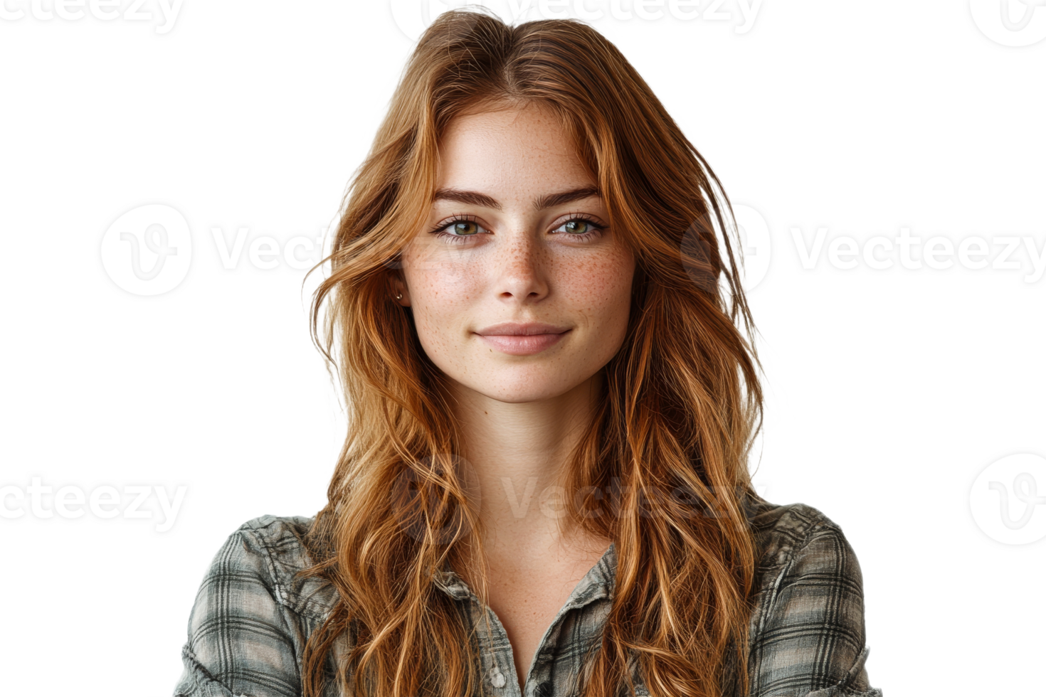 Young woman with stylish hair and warm smile png