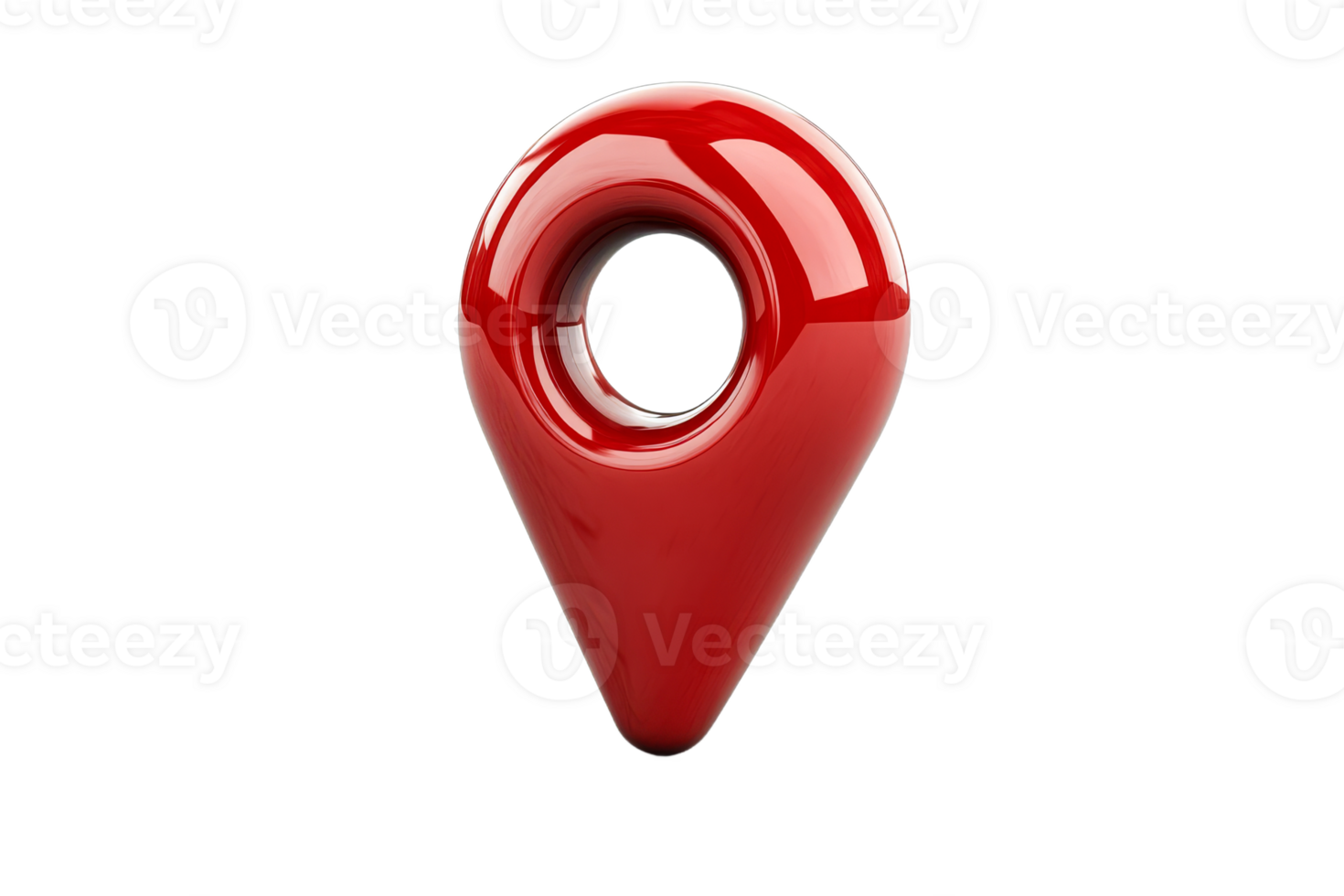Red location pin design on transparent background png