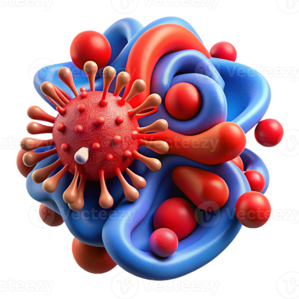 magnificent vintage Microbe Design Abstract Lines Red and Blue Isolated exclusive png