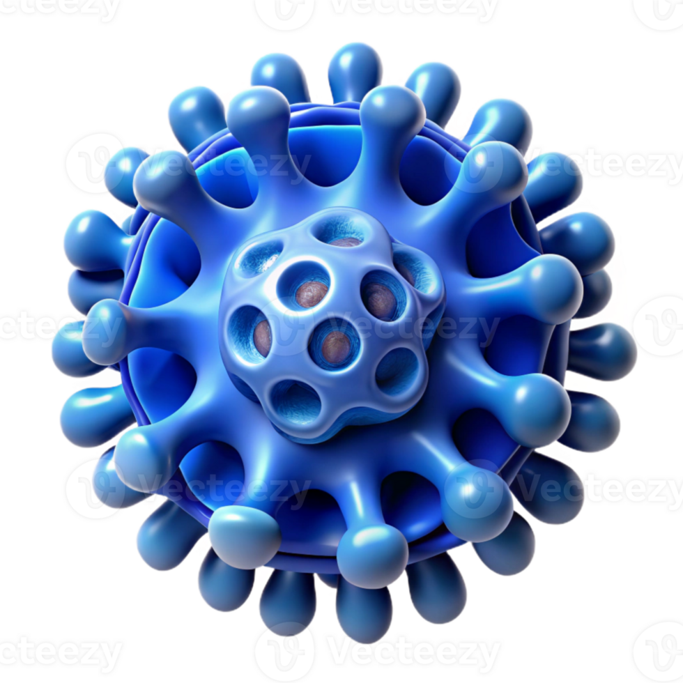 serene contemporary Microbe Growth Pattern Intricate Design Blue Hues Cutout Element authentic png