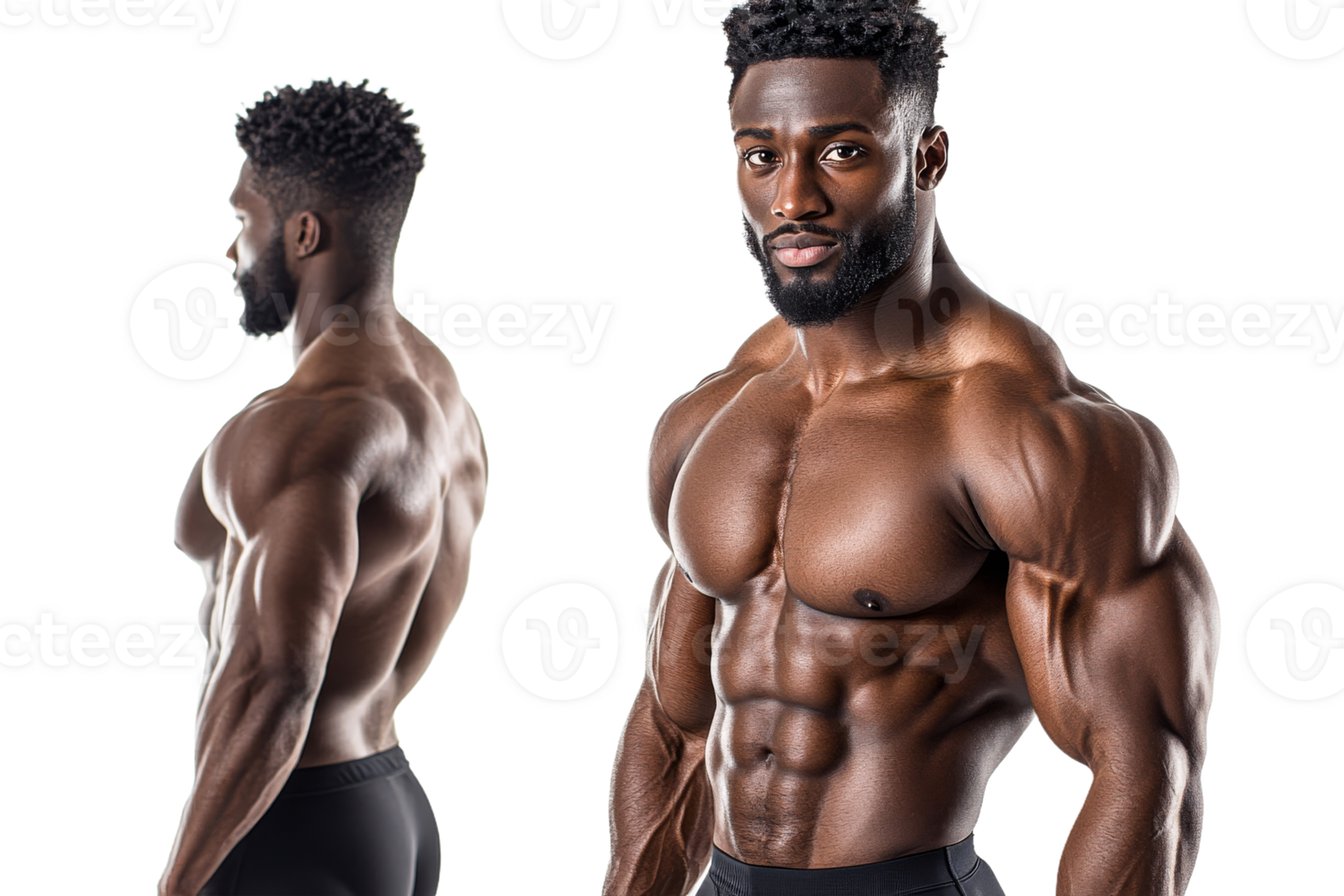Muscular male model posing on transparent background png