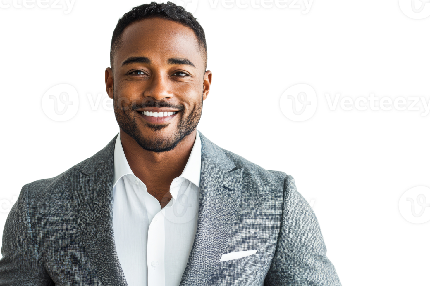 Confident young man in suit with friendly smile png
