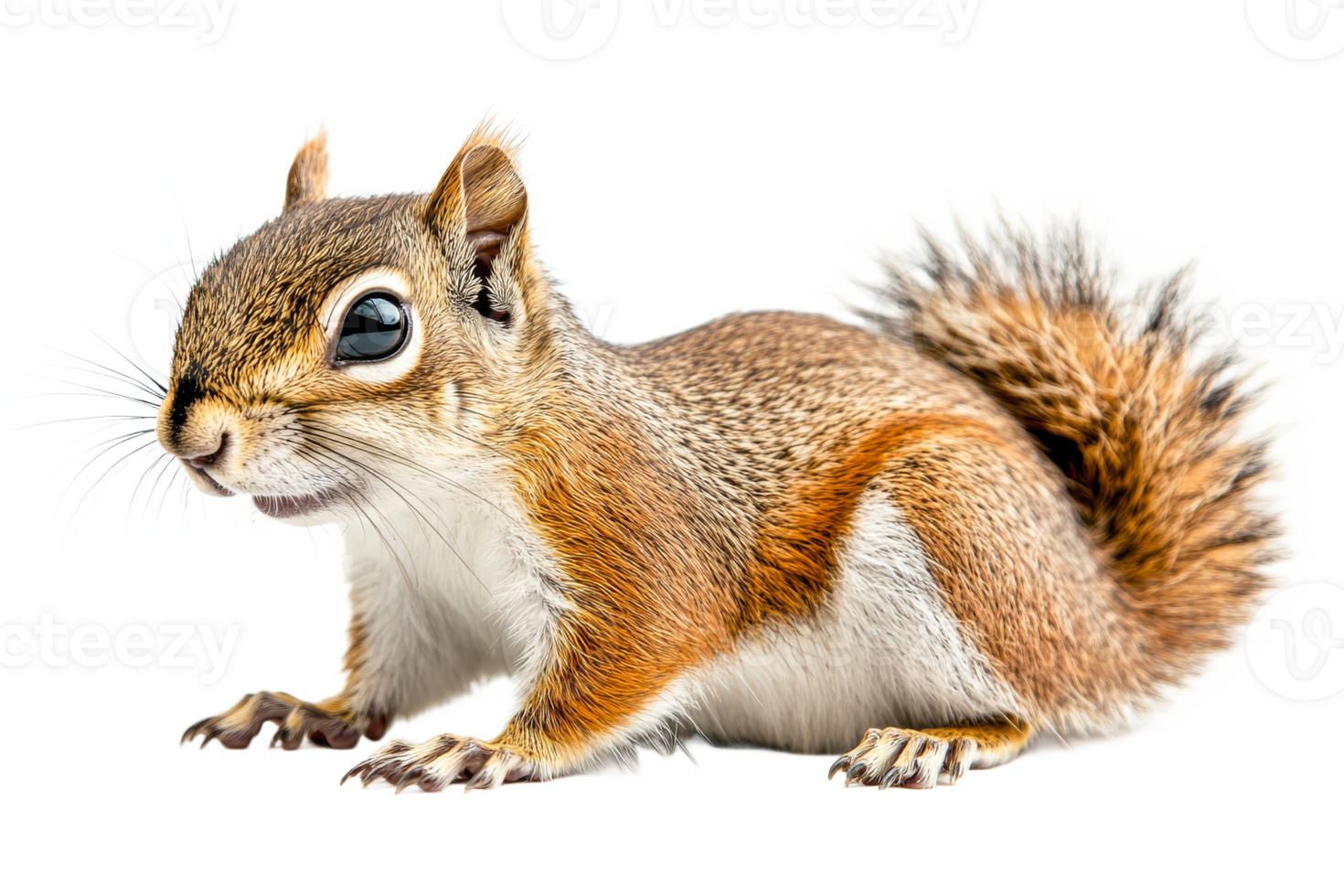 Cute squirrel posing on a transparent background png