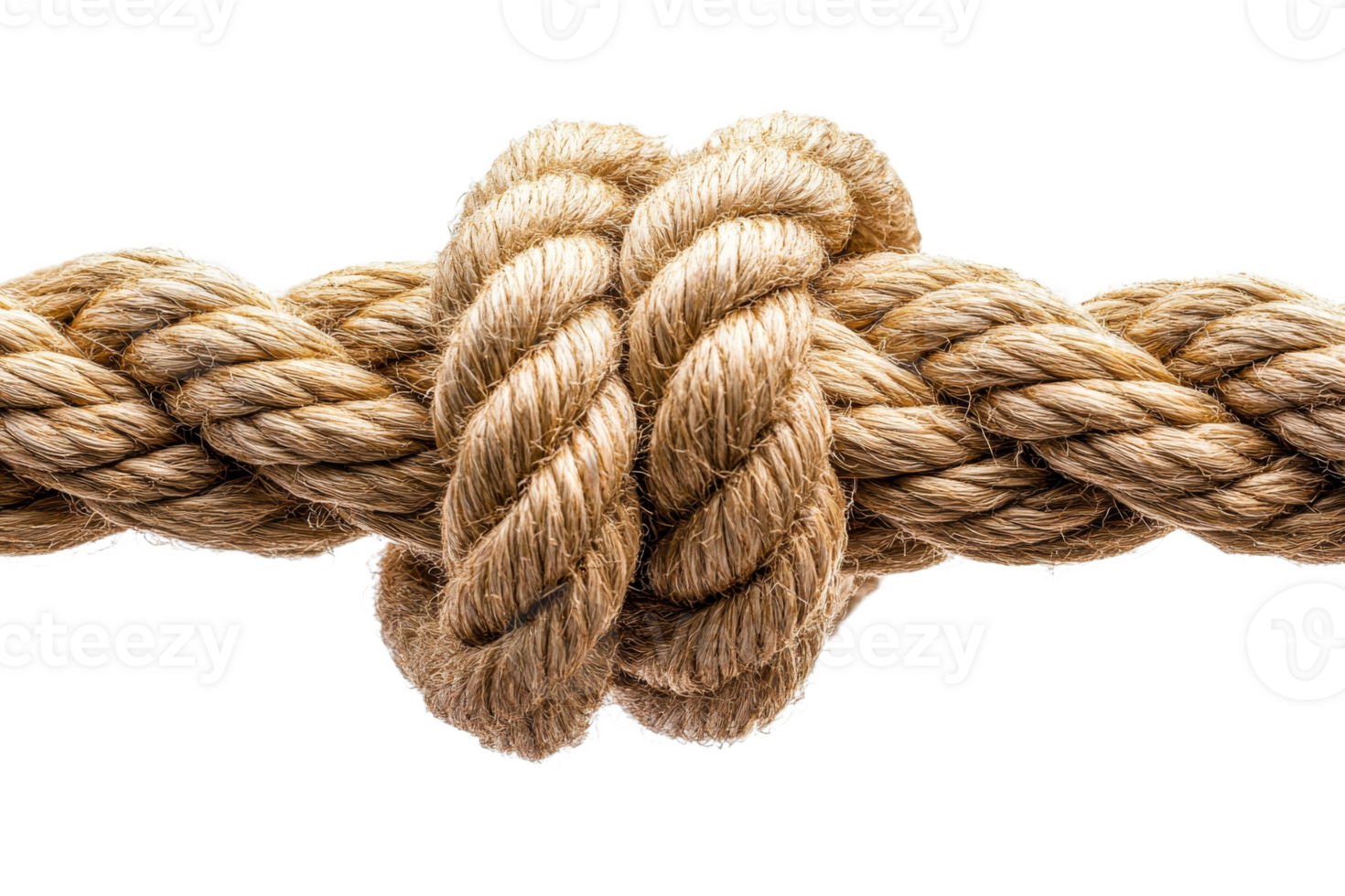 Detailed close up of a twisted rope knot png