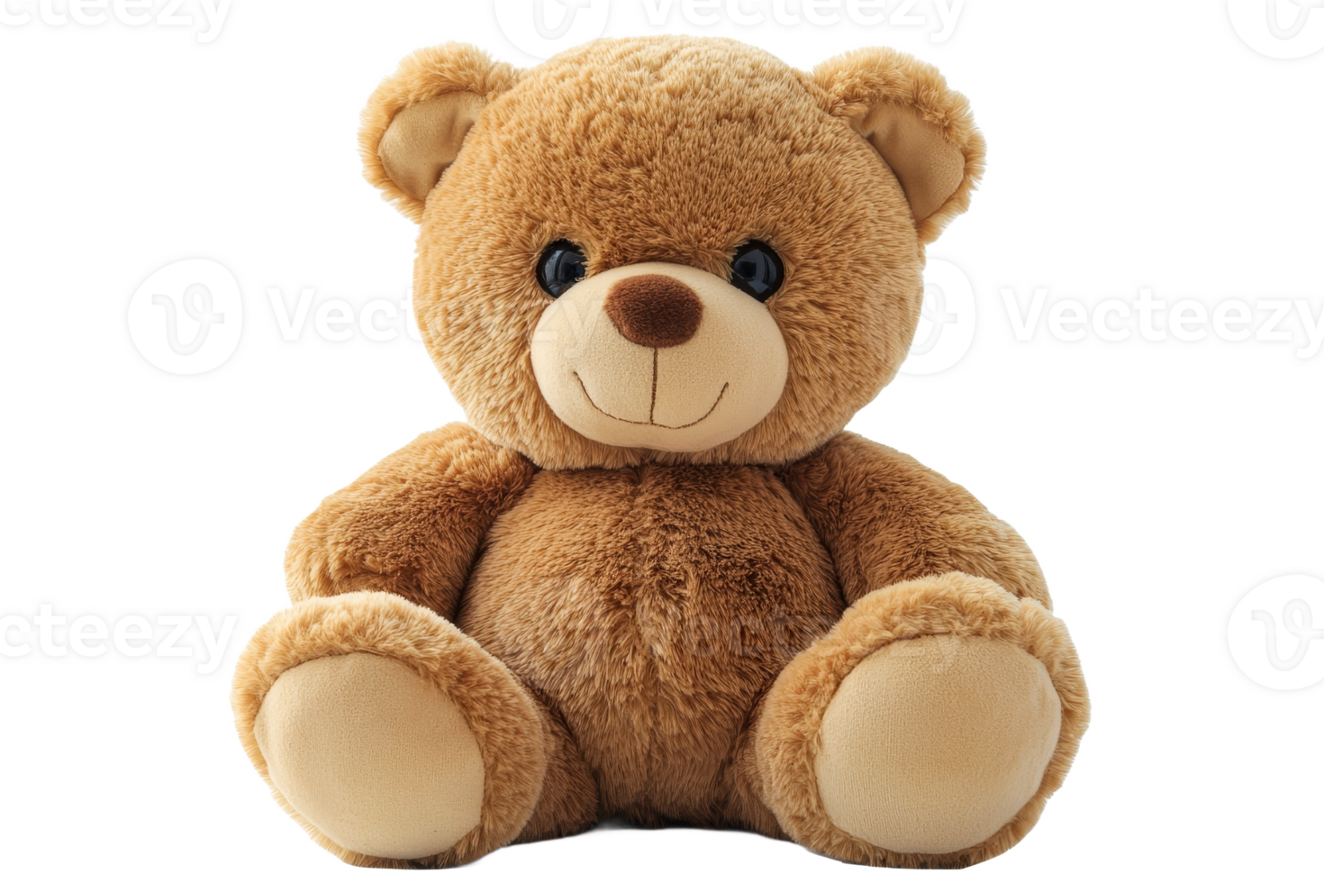 Soft brown teddy bear with smiling face png