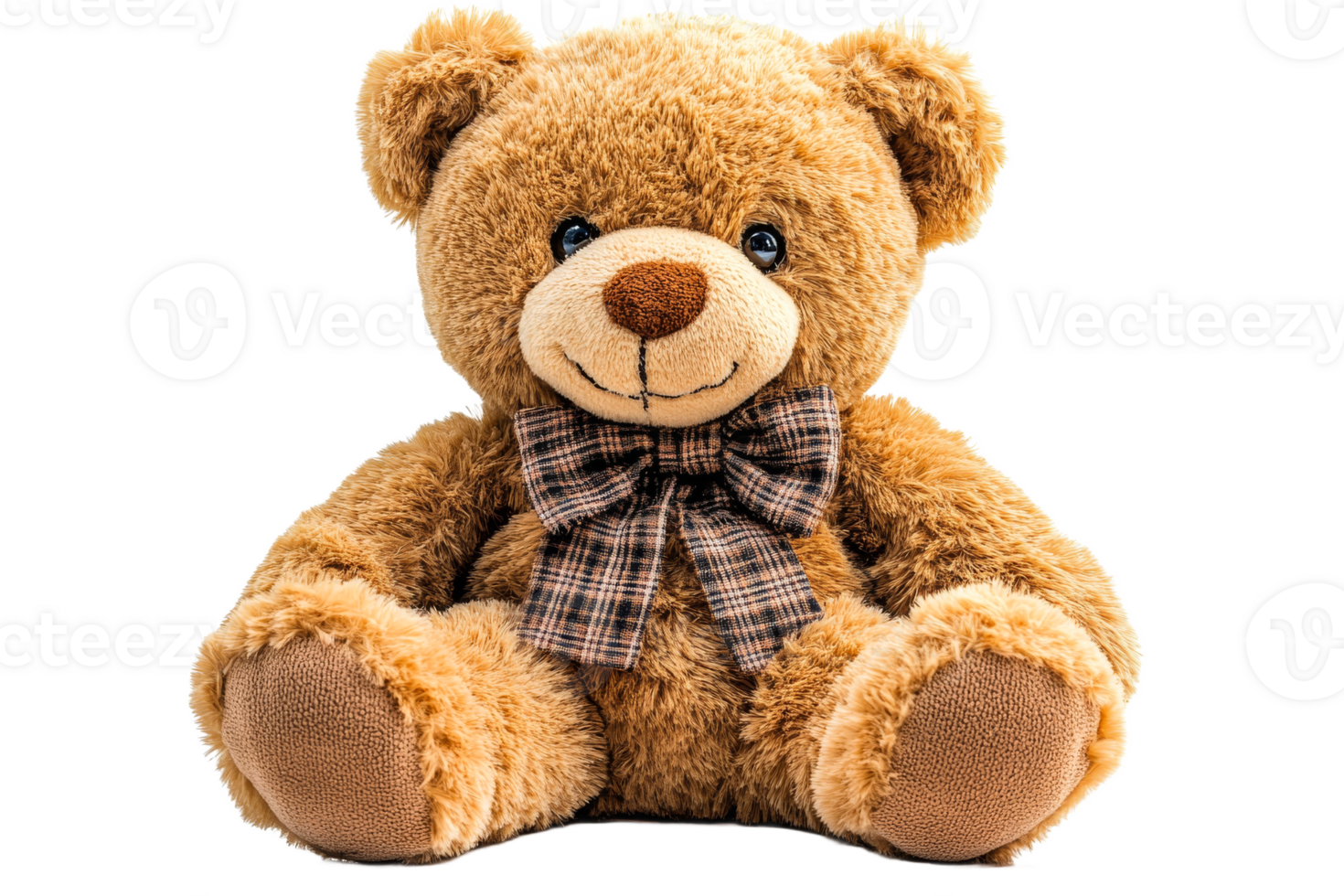Teddy bear with a bow on clear background png